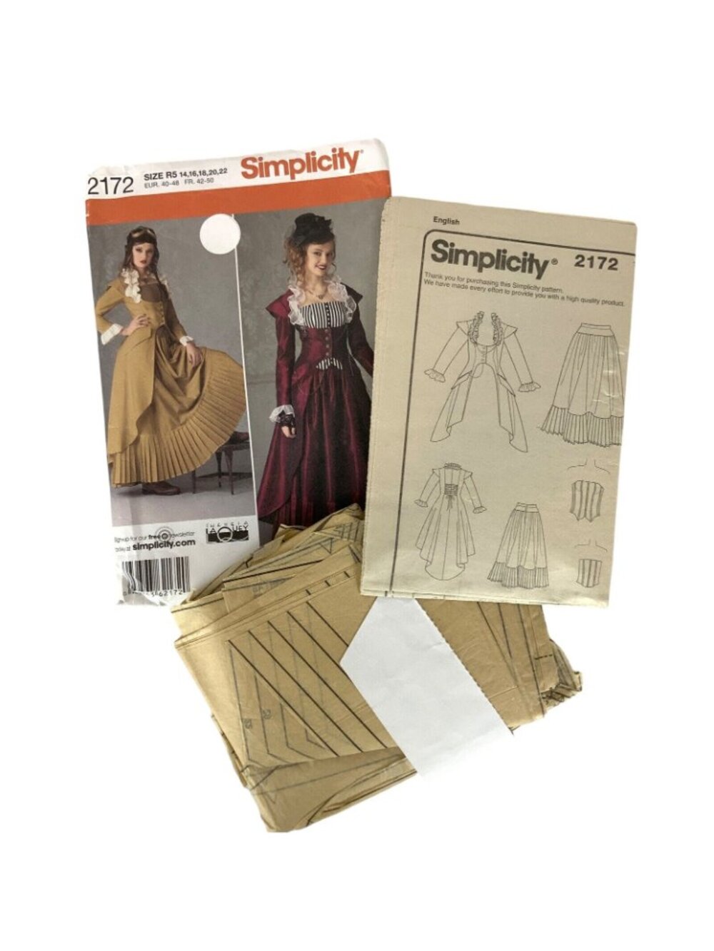 Simplicity 2172 Cosplay Steampunk Costume Coat Skirt Pattern Sz 14-22 CUT - Picture 3 of 3